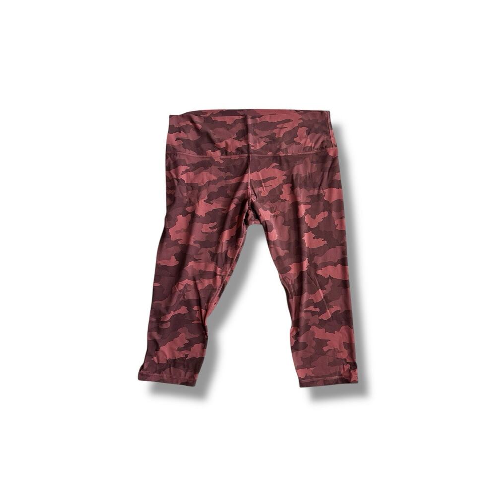 Lululemon Women's Plus Pink Camo Wunder Train High Rise Tight Leggings Size 20